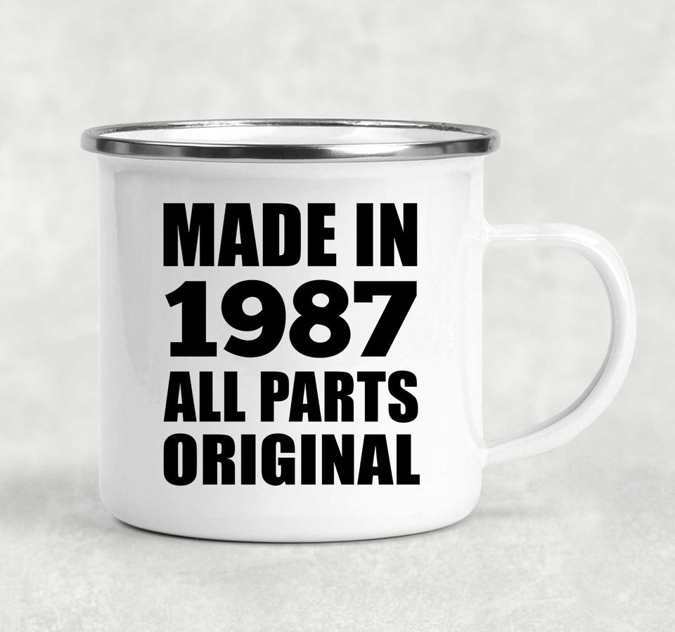 37th Birthday Made in 1987 All Parts Original - 12oz Camping Mug