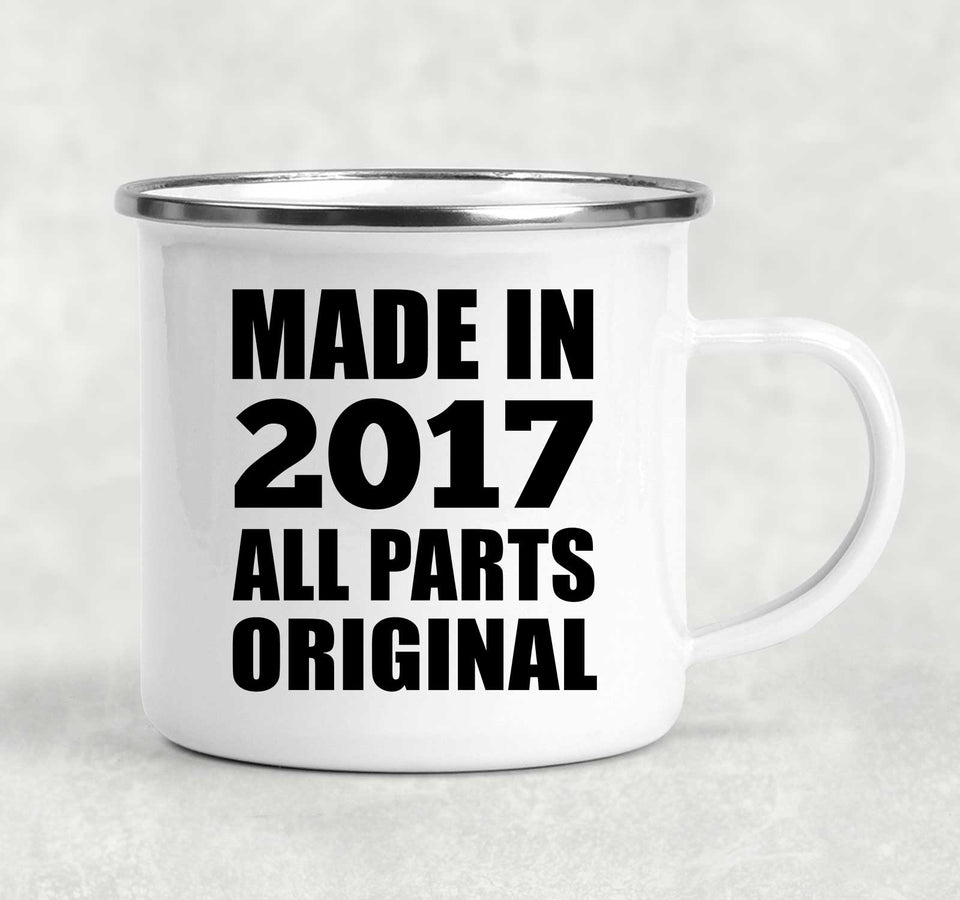 7th Birthday Made in 2017 All Parts Original - 12oz Camping Mug