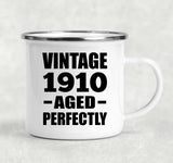 114th Birthday Vintage 1910 Aged Perfectly - 12oz Camping Mug