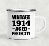 110th Birthday Vintage 1914 Aged Perfectly - 12oz Camping Mug