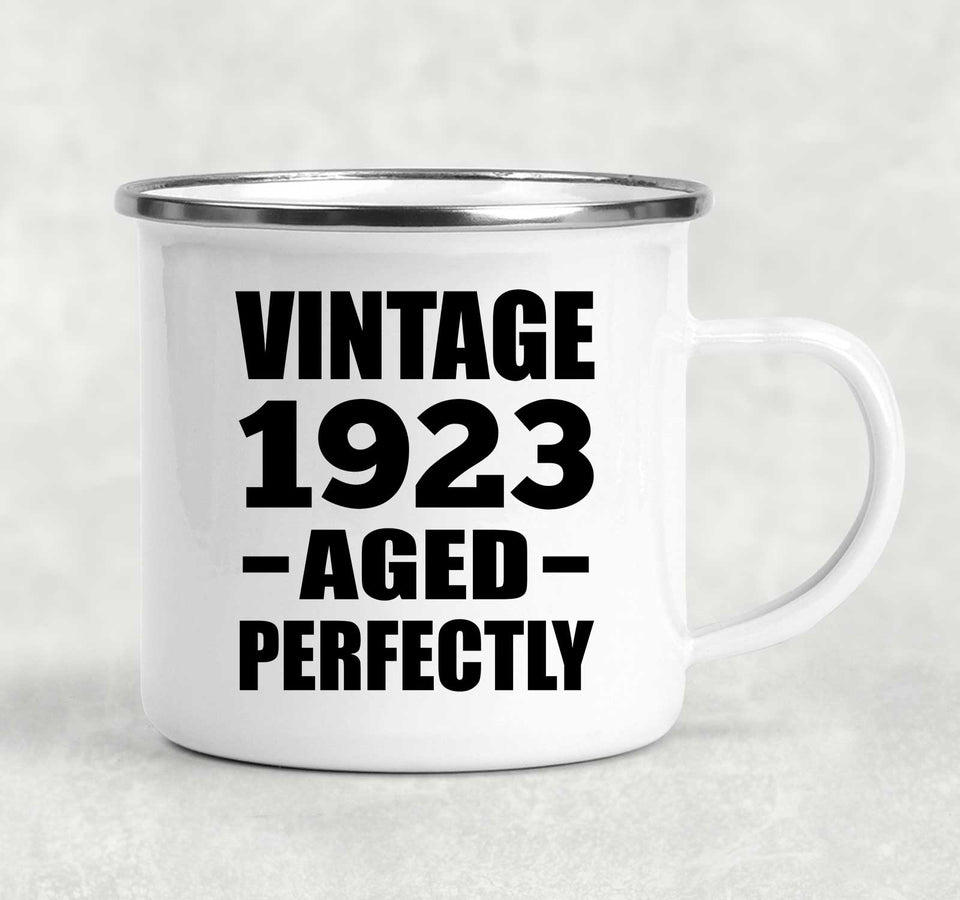 101st Birthday Vintage 1923 Aged Perfectly - 12oz Camping Mug