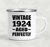 100th Birthday Vintage 1924 Aged Perfectly - 12oz Camping Mug
