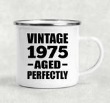 49th Birthday Vintage 1975 Aged Perfectly - 12oz Camping Mug