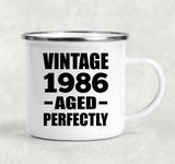 38th Birthday Vintage 1986 Aged Perfectly - 12oz Camping Mug