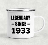 91st Birthday Legendary Since 1933 - 12oz Camping Mug