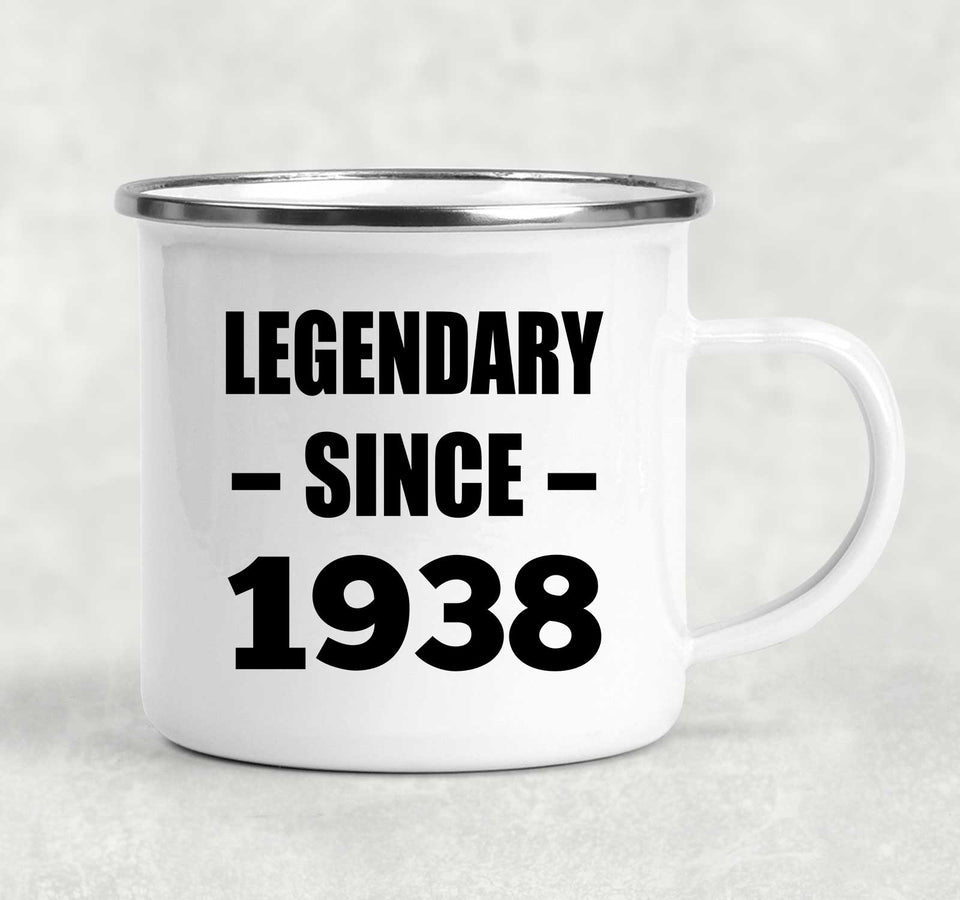 86th Birthday Legendary Since 1938 - 12oz Camping Mug