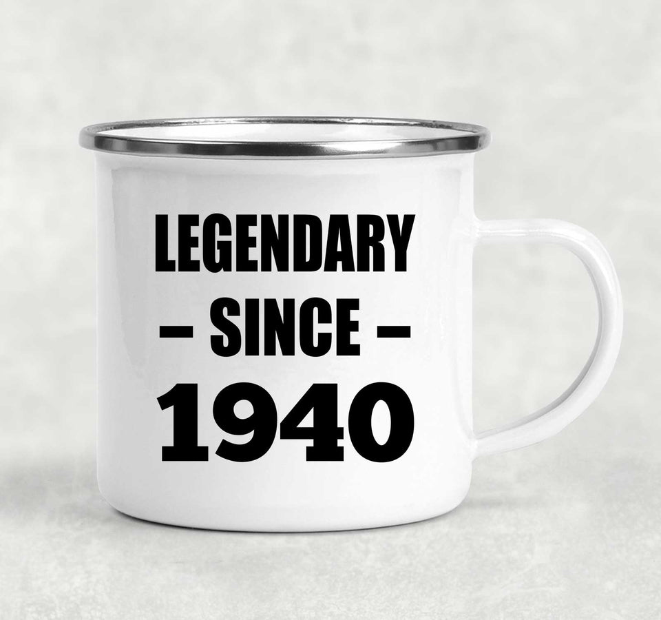 84th Birthday Legendary Since 1940 - 12oz Camping Mug