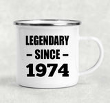 50th Birthday Legendary Since 1974 - 12oz Camping Mug