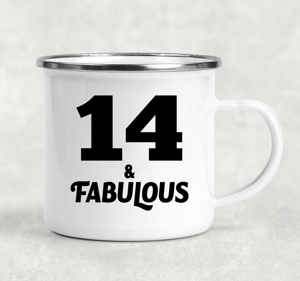 14th Birthday 14 & Fabulous - 12oz Camping Mug