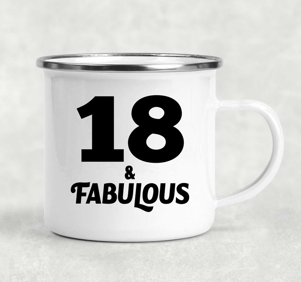 18th Birthday 18 & Fabulous - 12oz Camping Mug