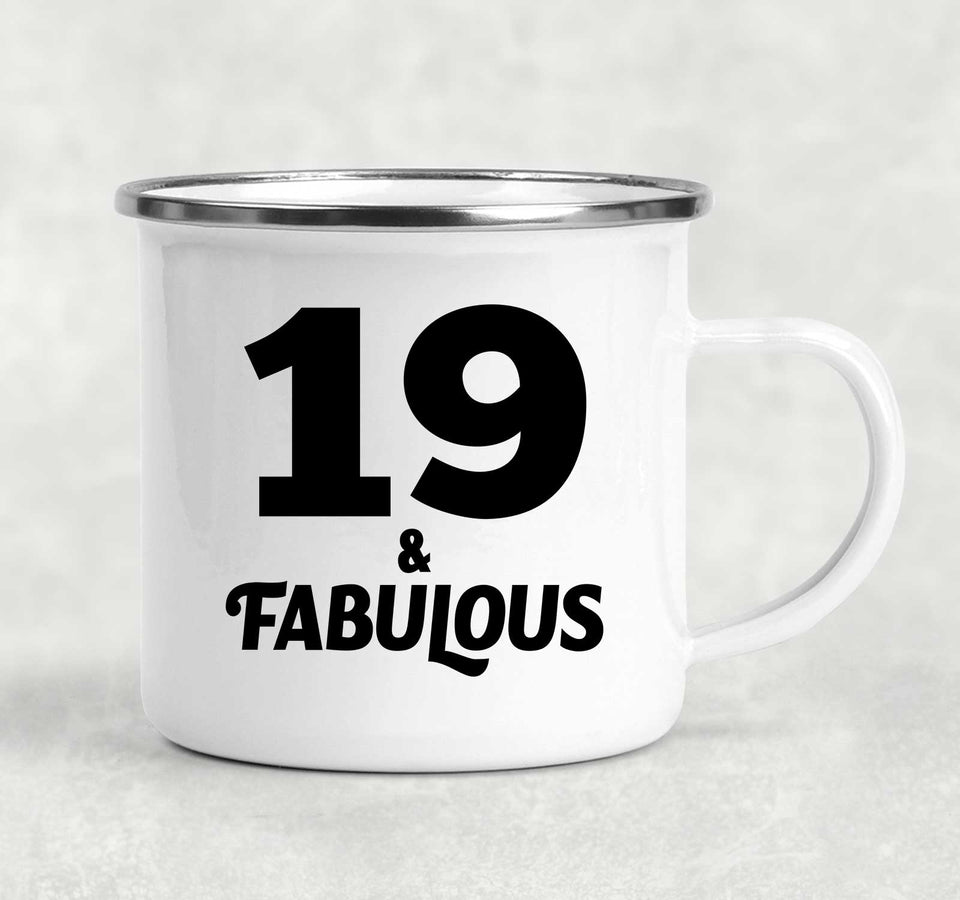 19th Birthday 19 & Fabulous - 12oz Camping Mug