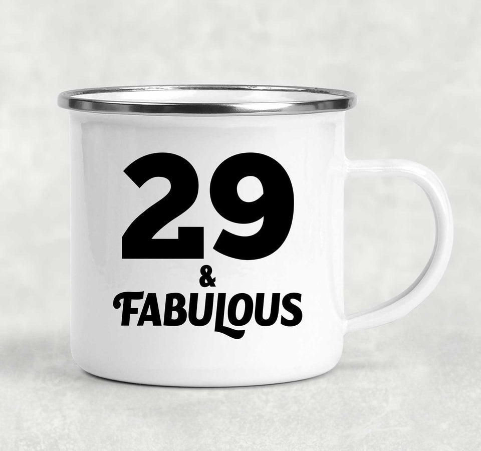 29th Birthday 29 & Fabulous - 12oz Camping Mug
