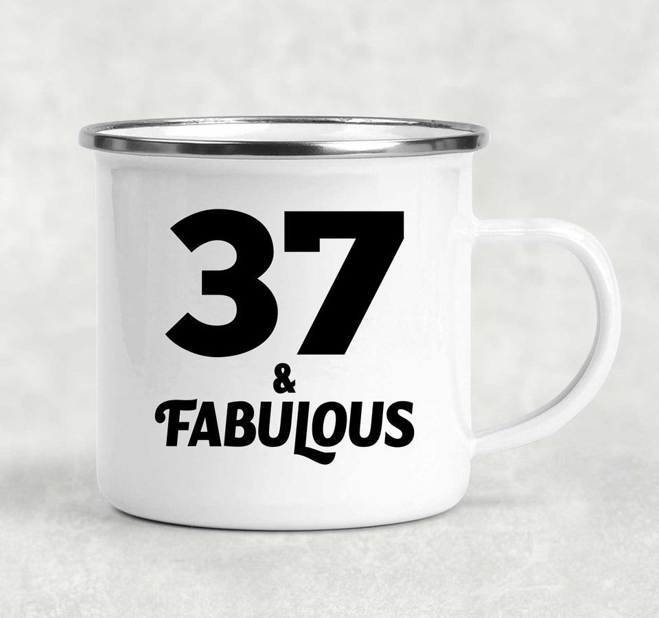 37th Birthday 37 & Fabulous - 12oz Camping Mug
