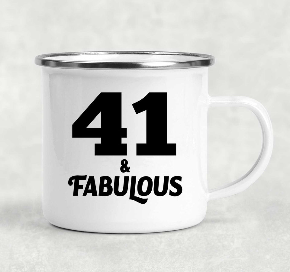 41st Birthday 41 & Fabulous - 12oz Camping Mug