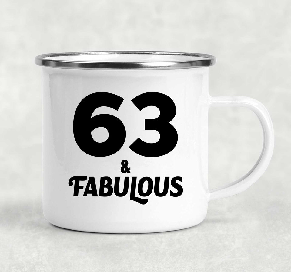63rd Birthday 63 & Fabulous - 12oz Camping Mug