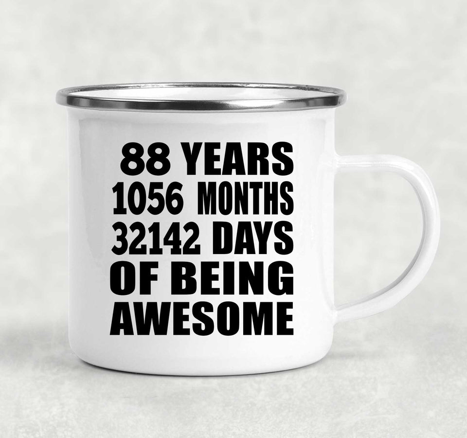 88th Birthday 88 Years 1056 Months 32142 Days Of Awesome - 12oz Camping Mug