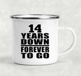14th Anniversary 14 Years Down Forever to Go - 12oz Camping Mug
