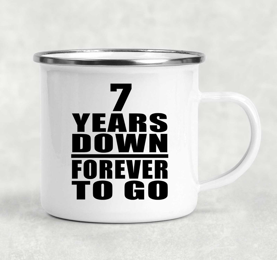7th Anniversary 7 Years Down Forever to Go - 12oz Camping Mug