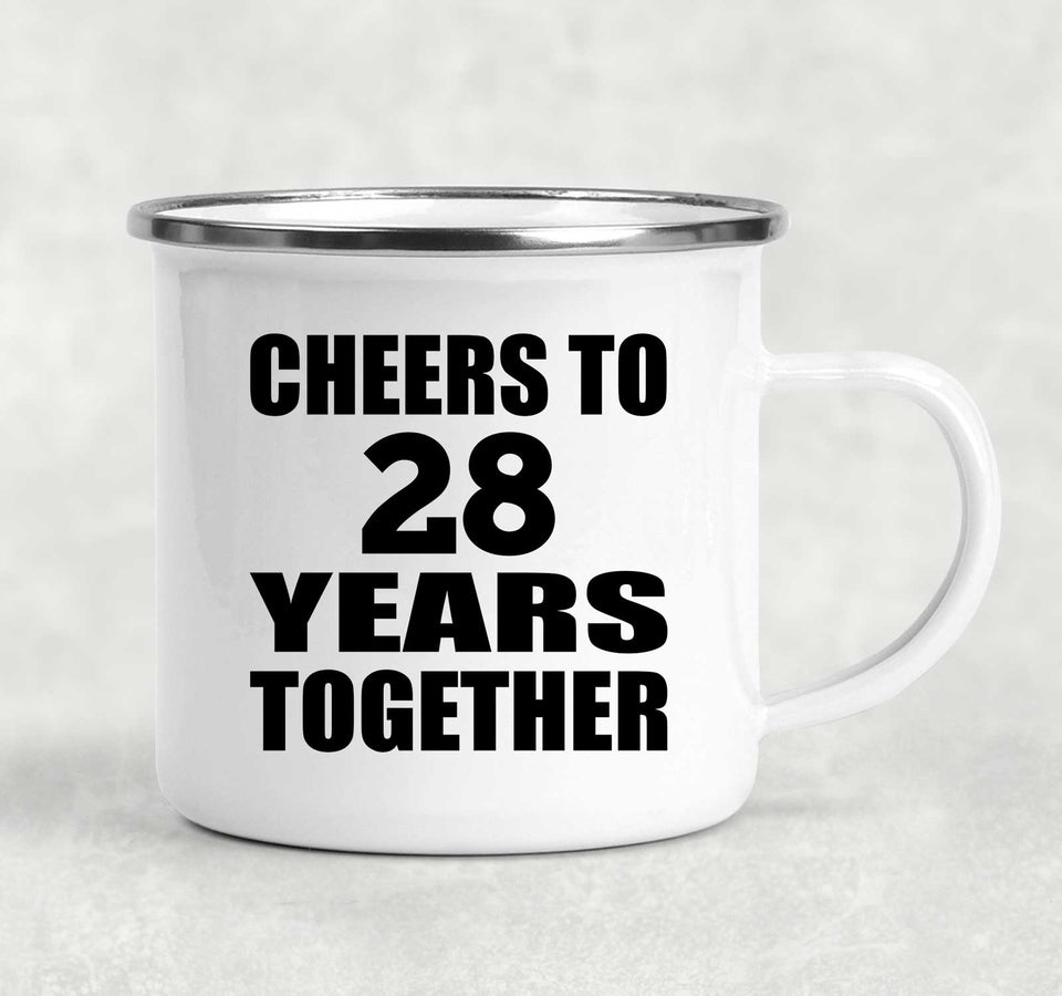 28th Anniversary Cheers To 28 Years Together - 12oz Camping Mug