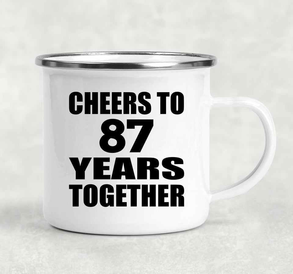 87th Anniversary Cheers To 87 Years Together - 12oz Camping Mug