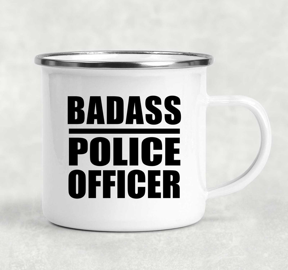 Badass Police Officer - 12oz Camping Mug
