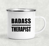 Badass Therapist - 12oz Camping Mug