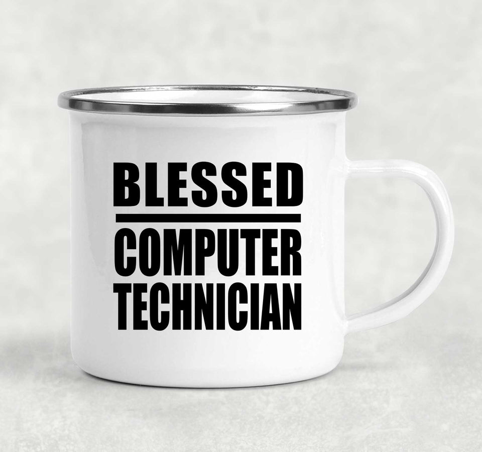 Blessed Computer Technician - 12oz Camping Mug