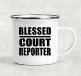 Blessed Court Reporter - 12oz Camping Mug