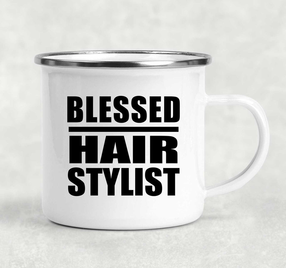Blessed Hair Stylist - 12oz Camping Mug