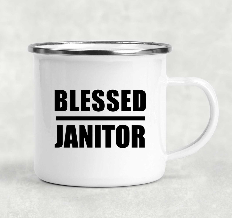 Blessed Janitor - 12oz Camping Mug