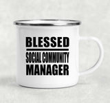 Blessed Social Community Manager - 12oz Camping Mug