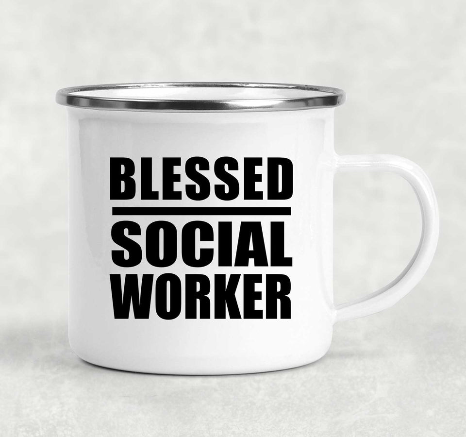Blessed Social Worker - 12oz Camping Mug