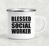 Blessed Social Worker - 12oz Camping Mug