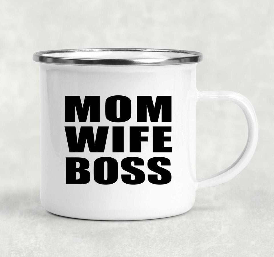 Mom Wife Boss - 12oz Camping Mug