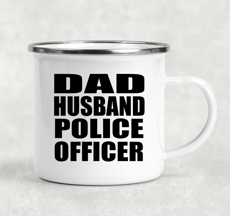 Dad Husband Police Officer - 12oz Camping Mug