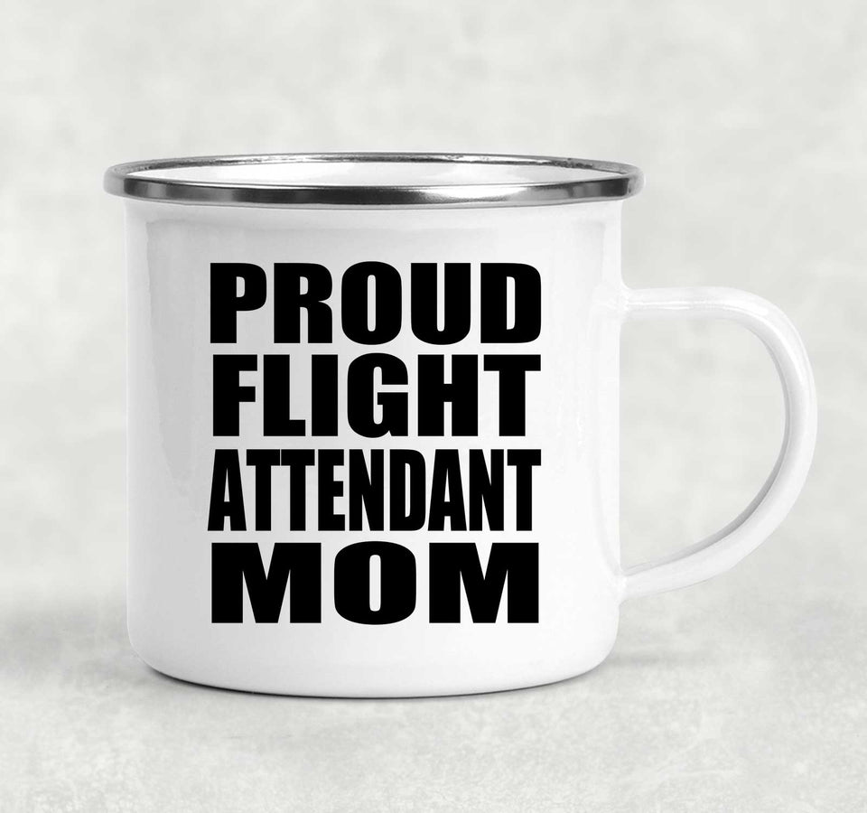 Proud Flight Attendant Mom - 12oz Camping Mug