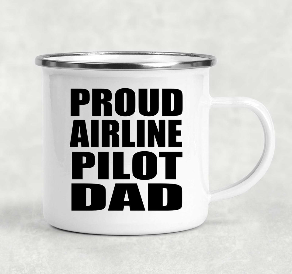 Proud Airline Pilot Dad - 12oz Camping Mug