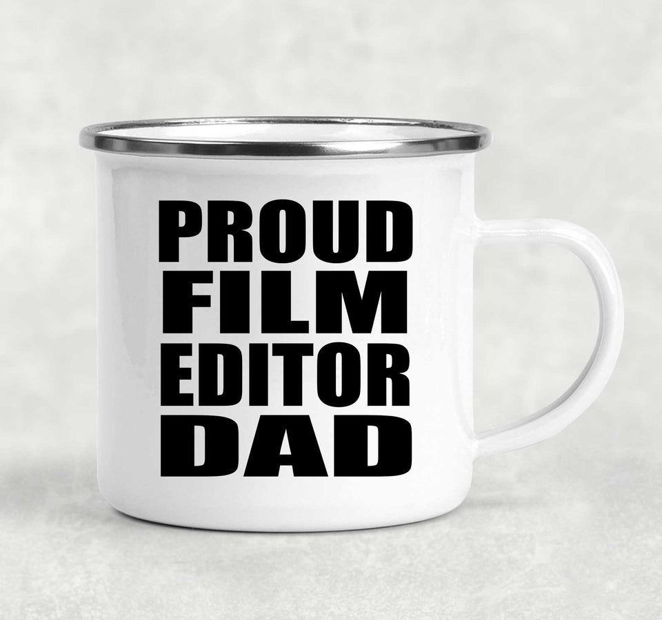 Proud Film Editor Dad - 12oz Camping Mug