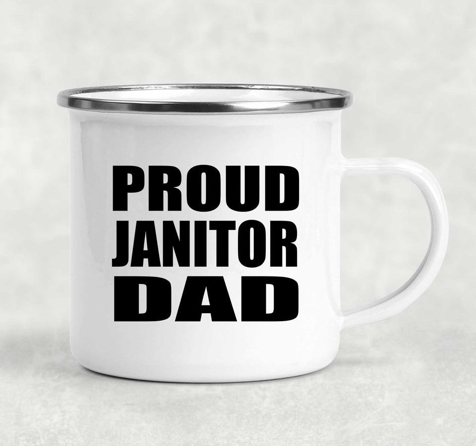 Proud Janitor Dad - 12oz Camping Mug
