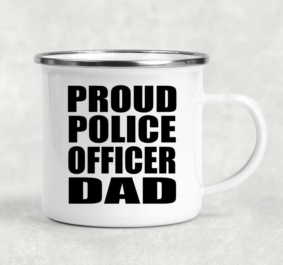 Proud Police Officer Dad - 12oz Camping Mug