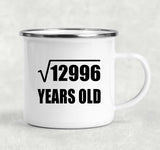 114th Birthday Square Root of 12996 Years Old - 12oz Camping Mug