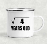 2nd Birthday Square Root of 4 Years Old - 12oz Camping Mug