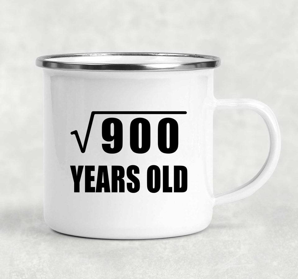 30th Birthday Square Root of 900 Years Old - 12oz Camping Mug
