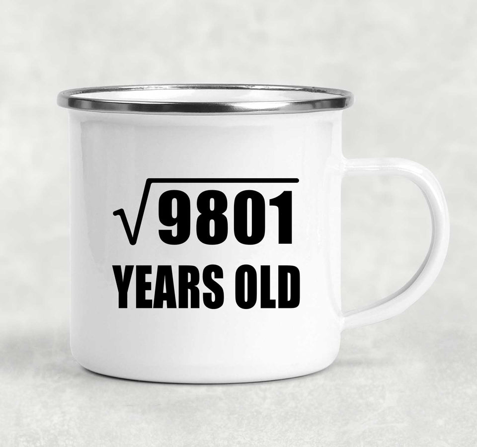 99th Birthday Square Root of 9801 Years Old - 12oz Camping Mug