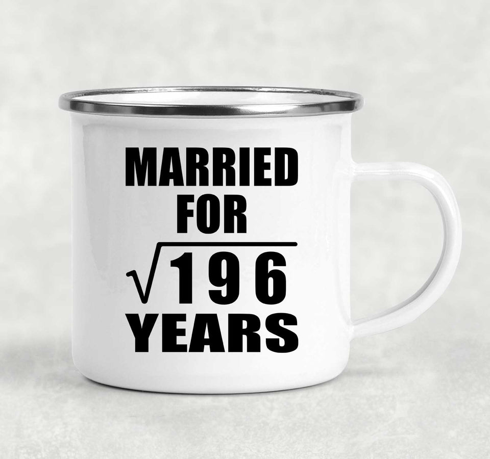 14th Anniversary Married For Square Root of 196 Years - 12oz Camping Mug
