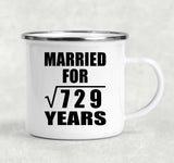 27th Anniversary Married For Square Root of 729 Years - 12oz Camping Mug