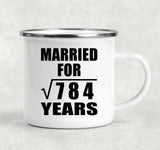 28th Anniversary Married For Square Root of 784 Years - 12oz Camping Mug