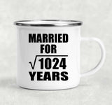 32nd Anniversary Married For Square Root of 1024 Years - 12oz Camping Mug