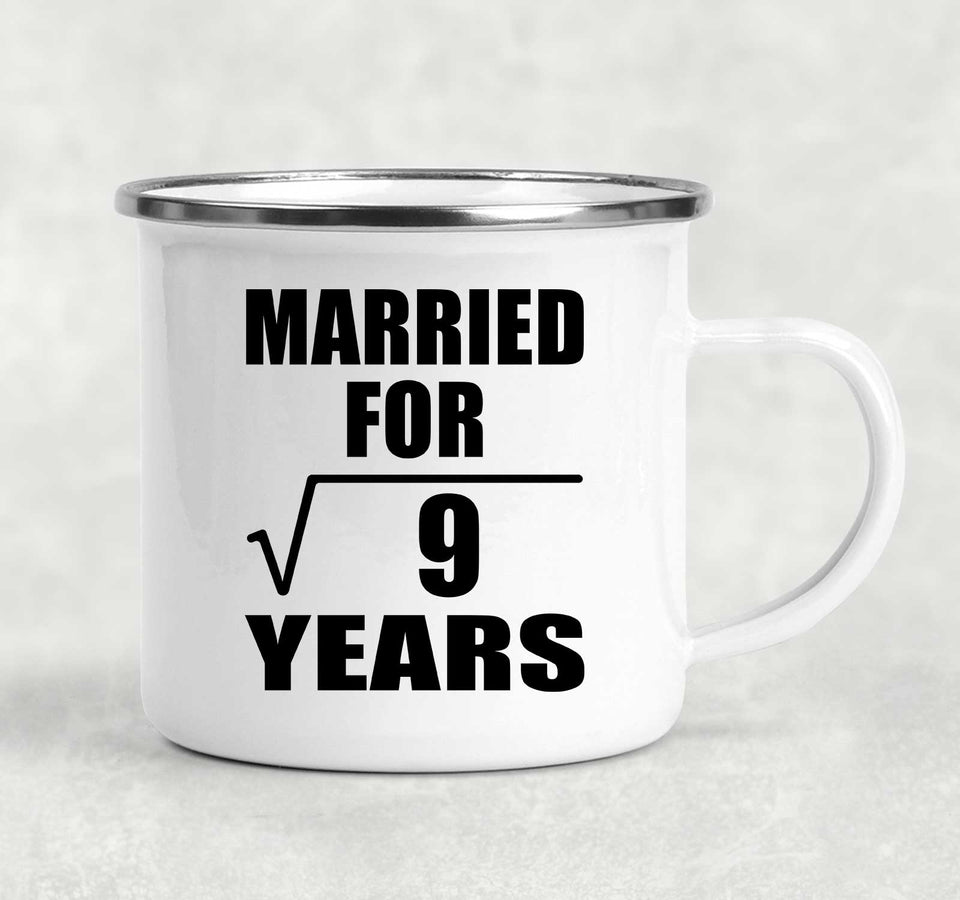3rd Anniversary Married For Square Root of 9 Years - 12oz Camping Mug