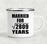 53rd Anniversary Married For Square Root of 2809 Years - 12oz Camping Mug